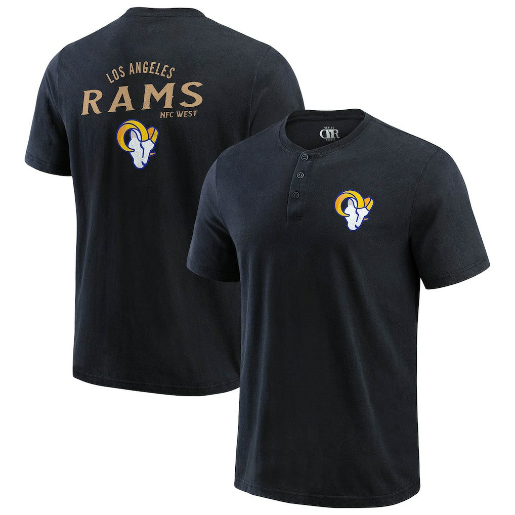 NFL Los Angeles Rams Darius Rucker Collection Washed Henley T-Shirt