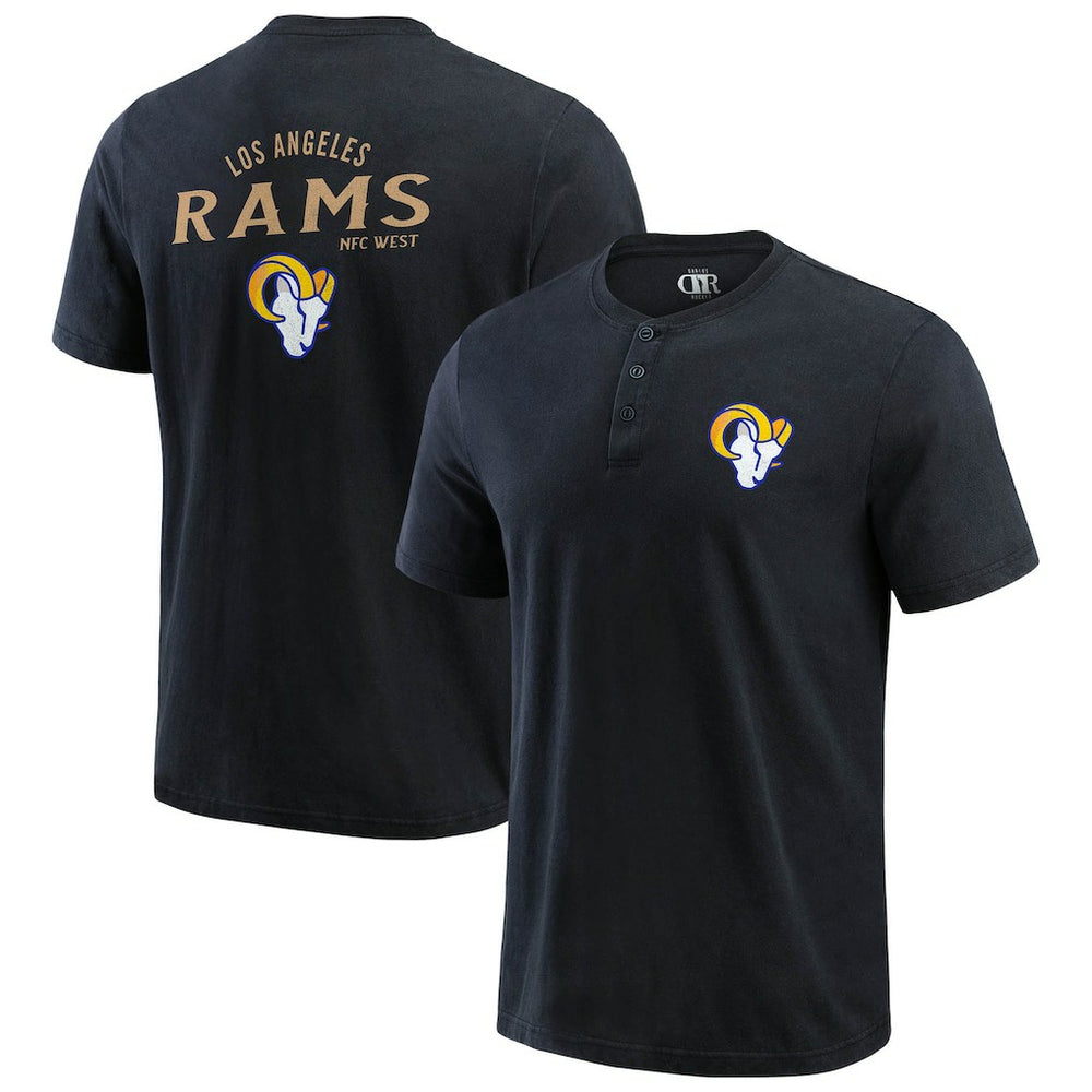 NFL Los Angeles Rams Darius Rucker Collection Washed Henley T-Shirt