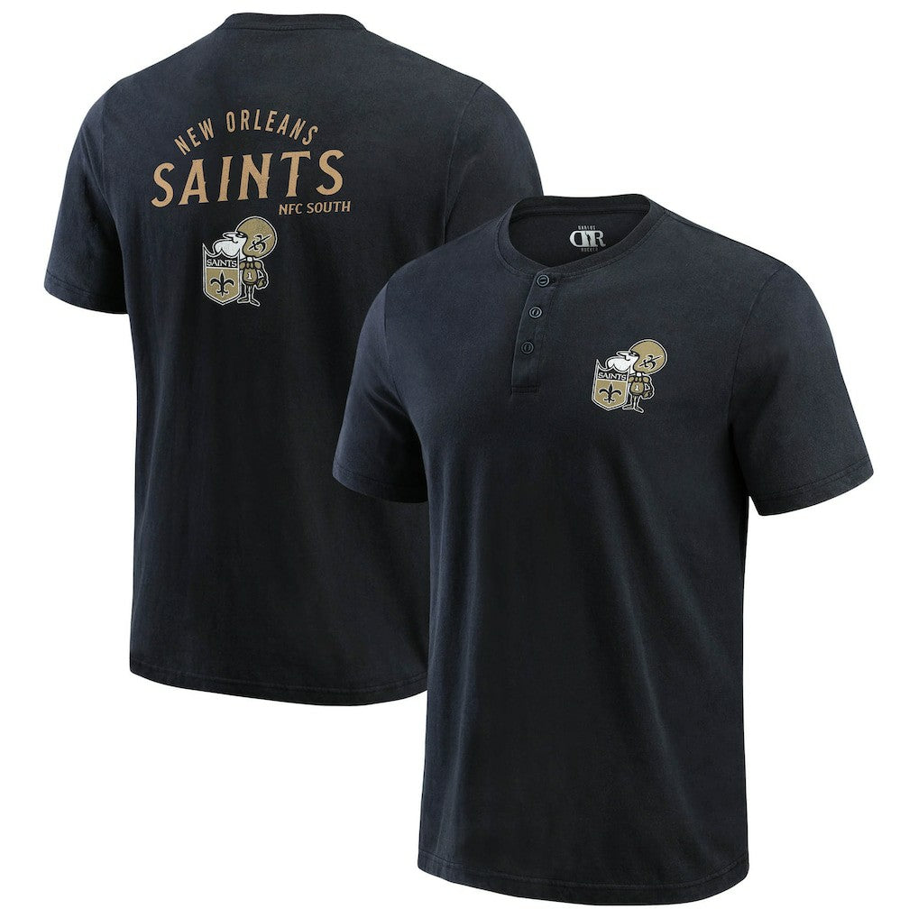 NFL New Orleans Saints Darius Rucker Collection Washed Henley T-Shirt