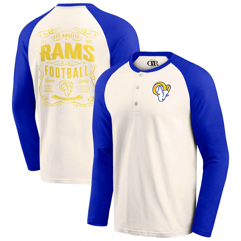 NFL Los Angeles Rams Darius Rucker Collection Raglan Henley T-Shirt