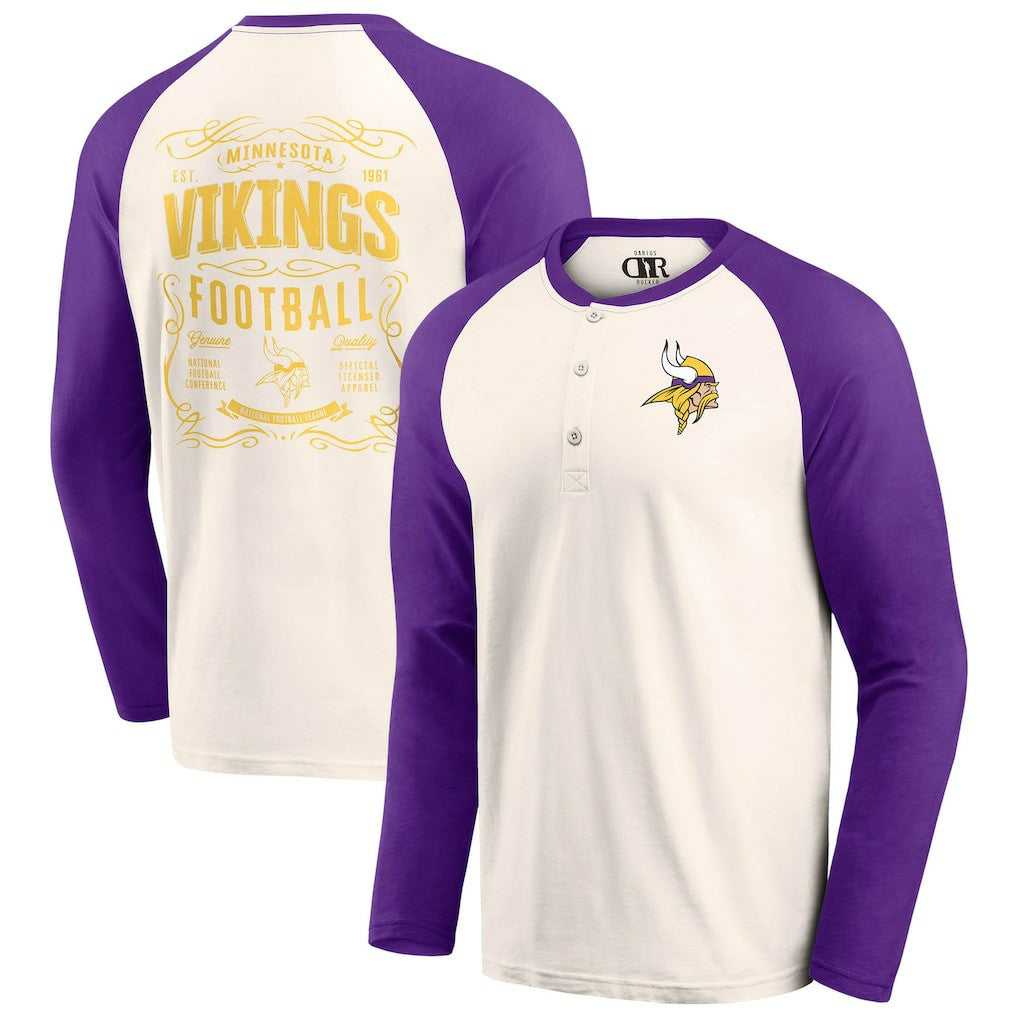 NFL Minnesota Vikings Darius Rucker Collection Raglan Henley T-Shirt