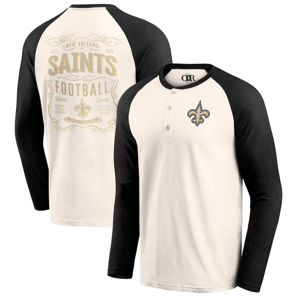 NFL New Orleans Saints Darius Rucker Collection Raglan Henley T-Shirt