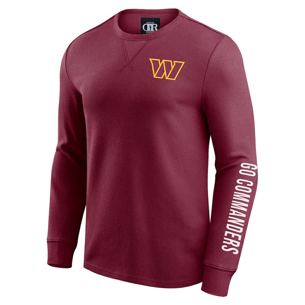 NFL Washington Commanders Darius Rucker Collection Washed Waffle-Knit Long Sleeve T-Shirt
