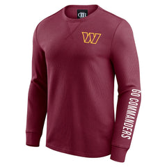 NFL Washington Commanders Darius Rucker Collection Washed Waffle-Knit Long Sleeve T-Shirt