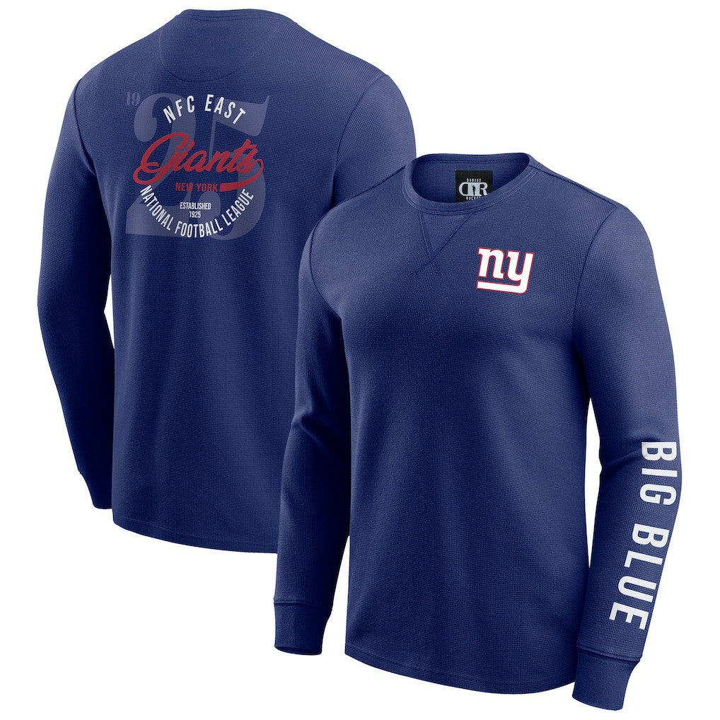 NFL New York Giants Darius Rucker Collection Washed Waffle-Knit Long Sleeve T-Shirt