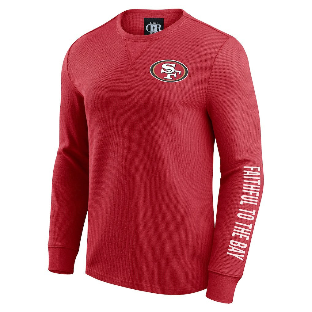NFL San Francisco 49ers Darius Rucker Collection Washed Waffle-Knit Long Sleeve T-Shirt
