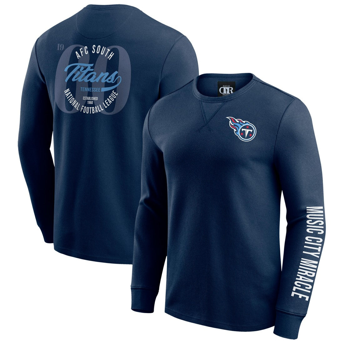 NFL Tennessee Titans Darius Rucker Collection Washed Waffle-Knit Long Sleeve T-Shirt