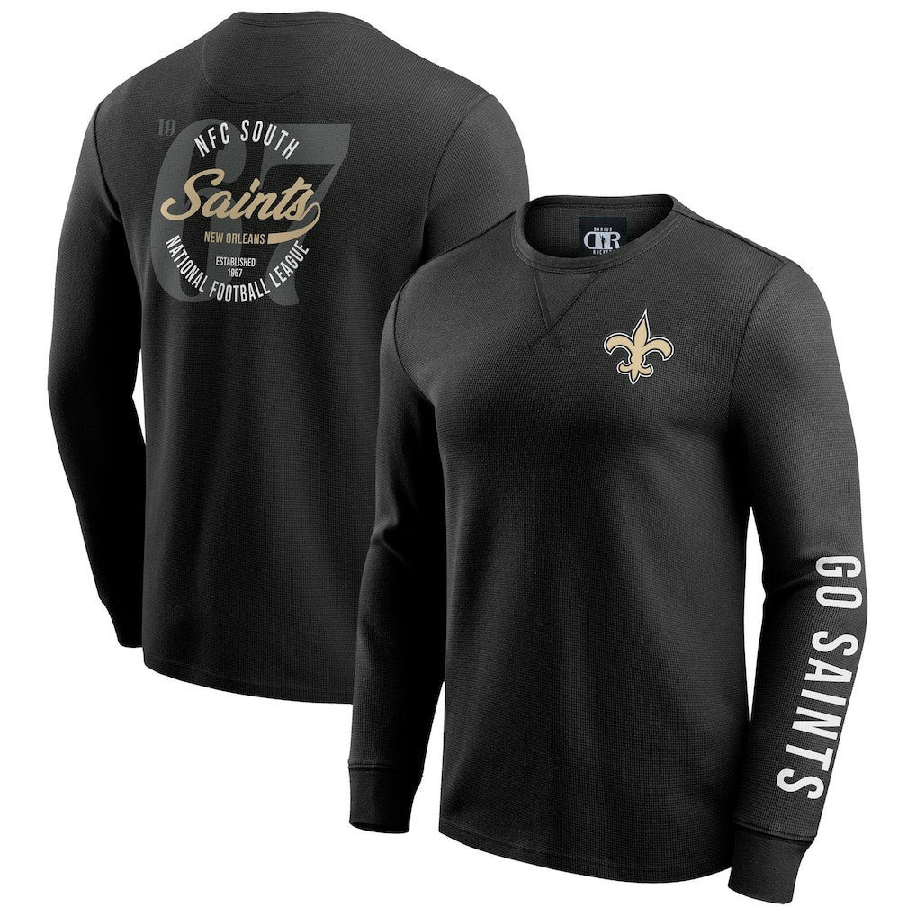 NFL New Orleans Saints Darius Rucker Collection Washed Waffle-Knit Long Sleeve T-Shirt