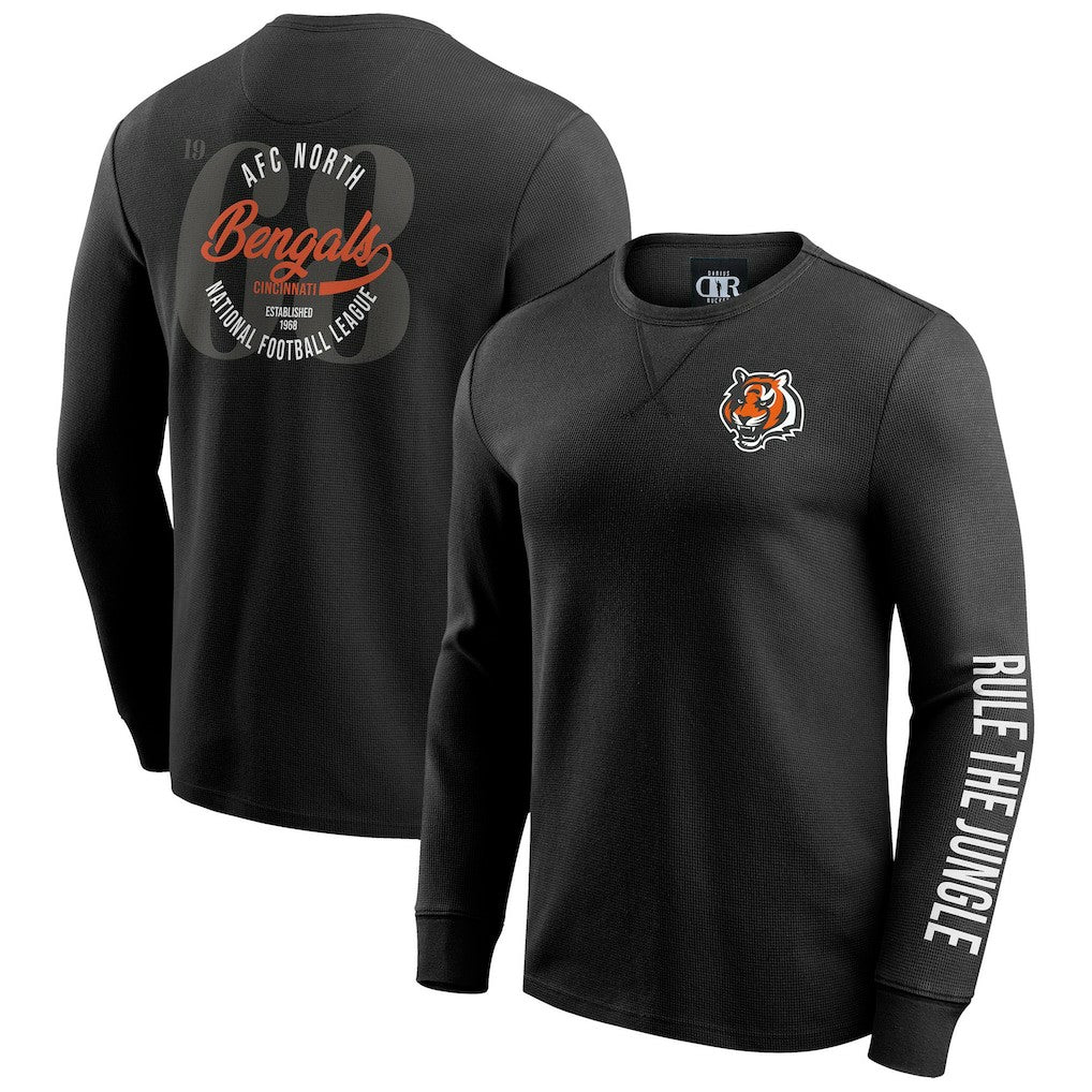 NFL Cincinnati Bengals Darius Rucker Collection Washed Waffle-Knit Long Sleeve T-Shirt