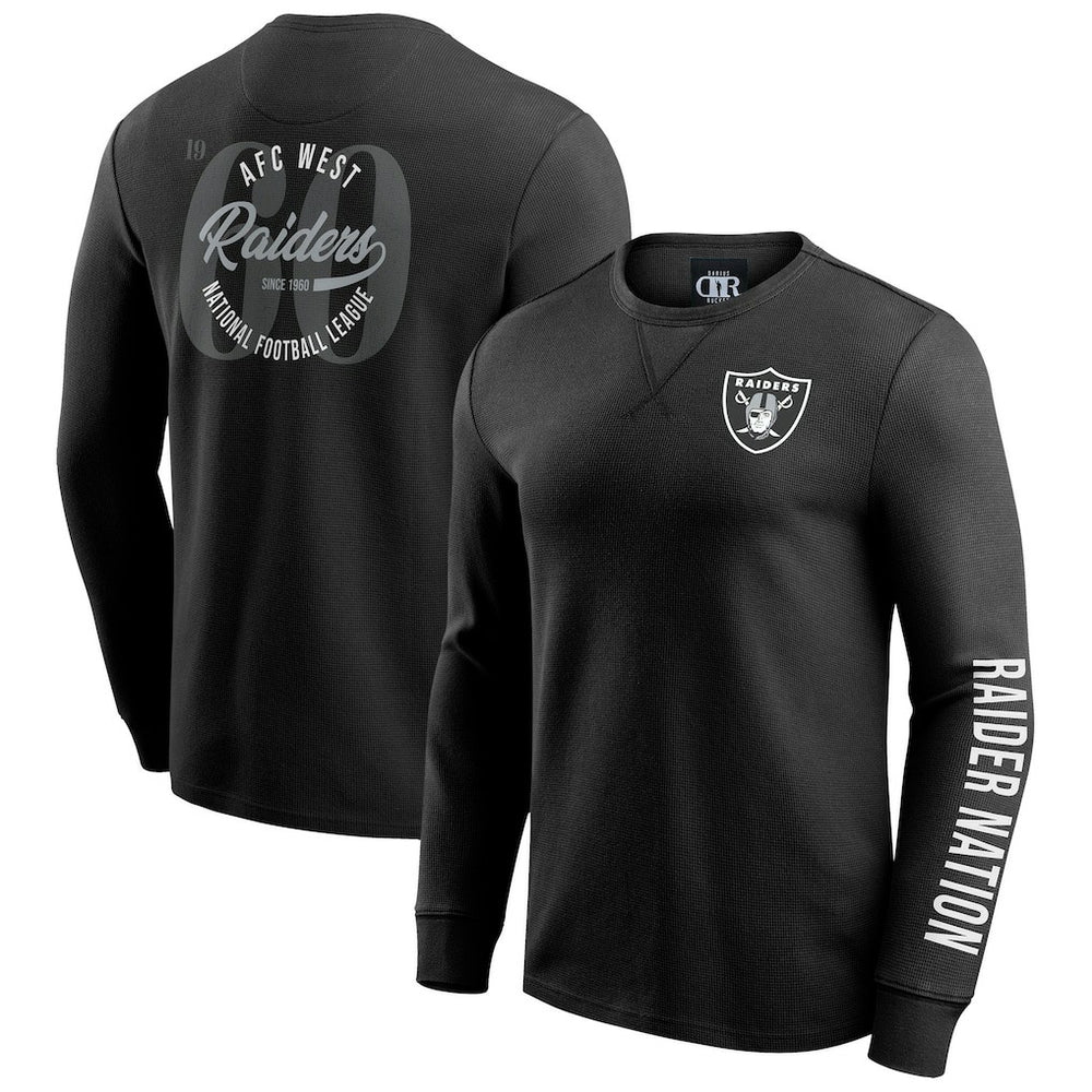 NFL Las Vegas Raiders Darius Rucker Collection Washed Waffle-Knit Long Sleeve T-Shirt