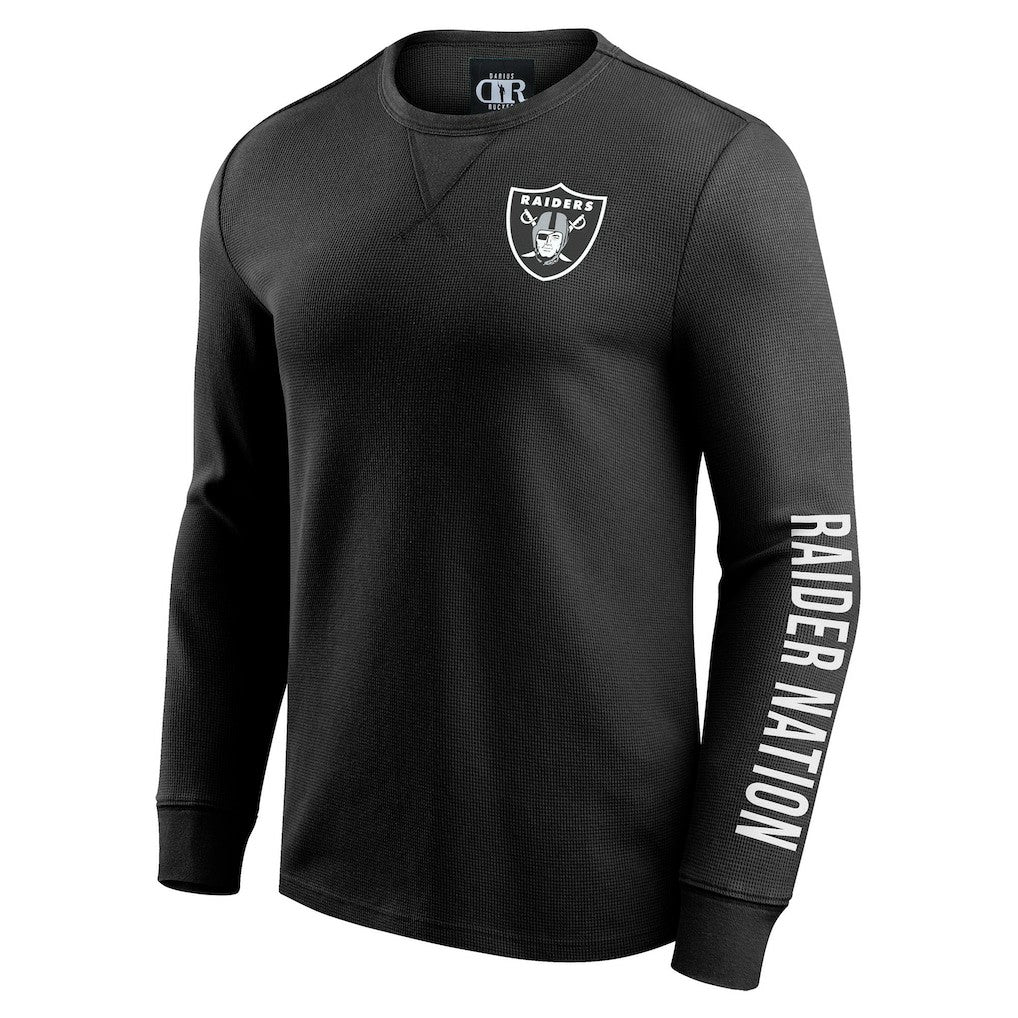 NFL Las Vegas Raiders Darius Rucker Collection Washed Waffle-Knit Long Sleeve T-Shirt