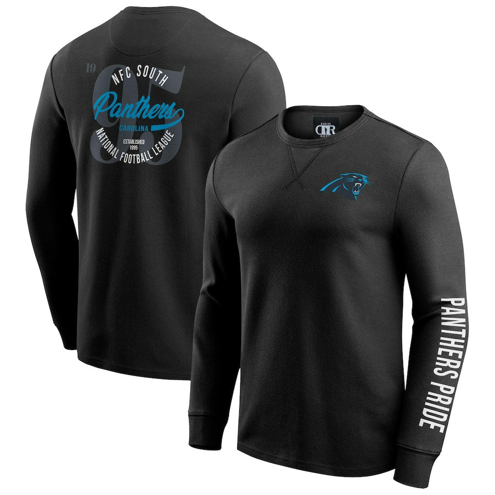 NFL Carolina Panthers Darius Rucker Collection Washed Waffle-Knit Long Sleeve T-Shirt