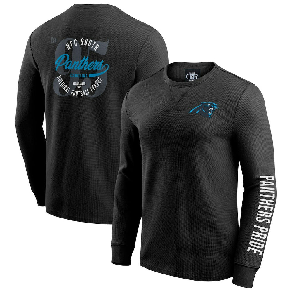 NFL Carolina Panthers Darius Rucker Collection Washed Waffle-Knit Long Sleeve T-Shirt