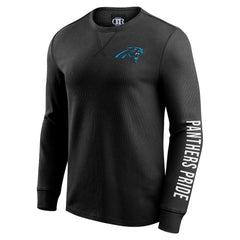 NFL Carolina Panthers Darius Rucker Collection Washed Waffle-Knit Long Sleeve T-Shirt