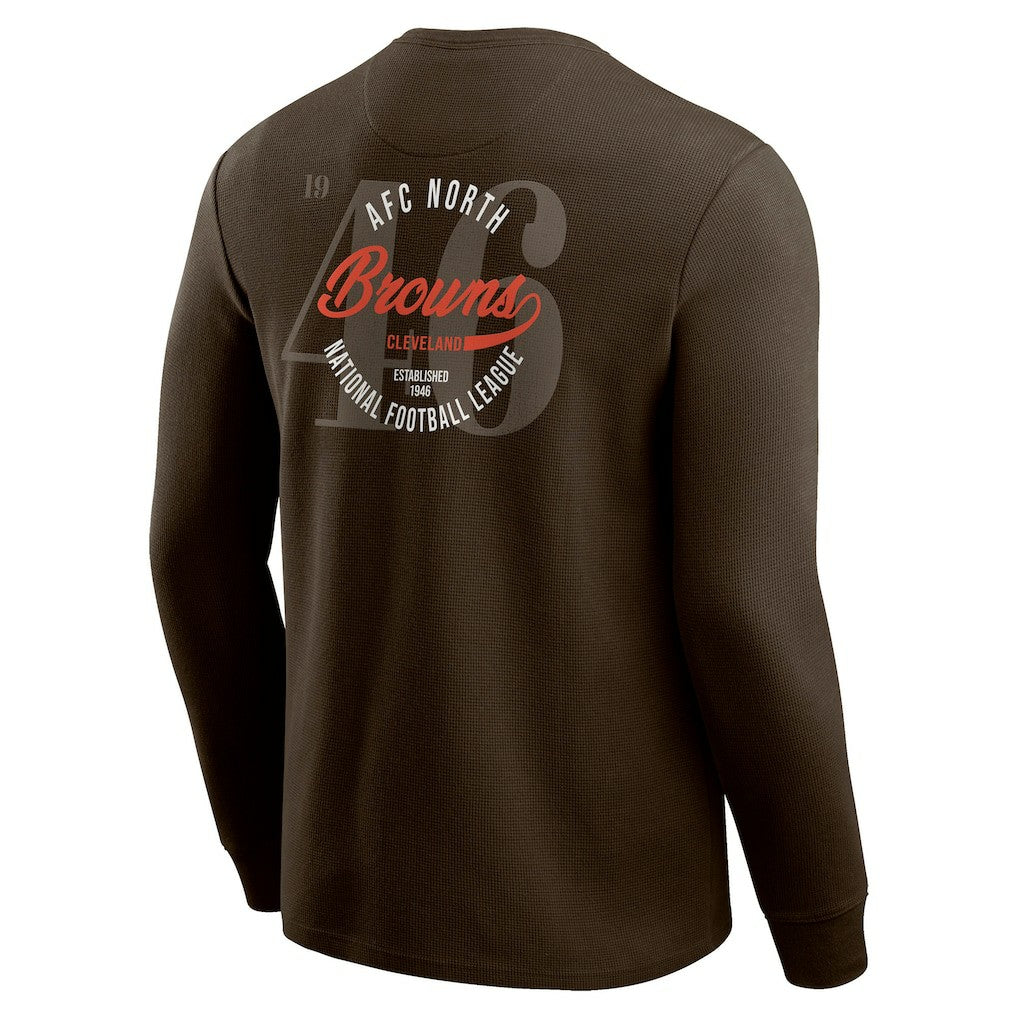 NFL Cleveland Browns Darius Rucker Collection Washed Waffle-Knit Long Sleeve T-Shirt