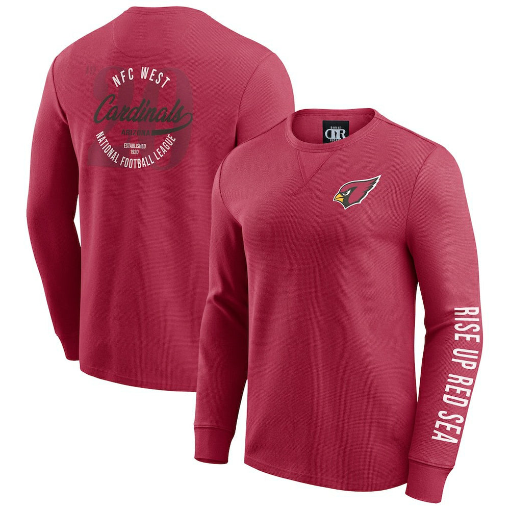 NFL Arizona Cardinals Darius Rucker Collection Washed Waffle-Knit Long Sleeve T-Shirt