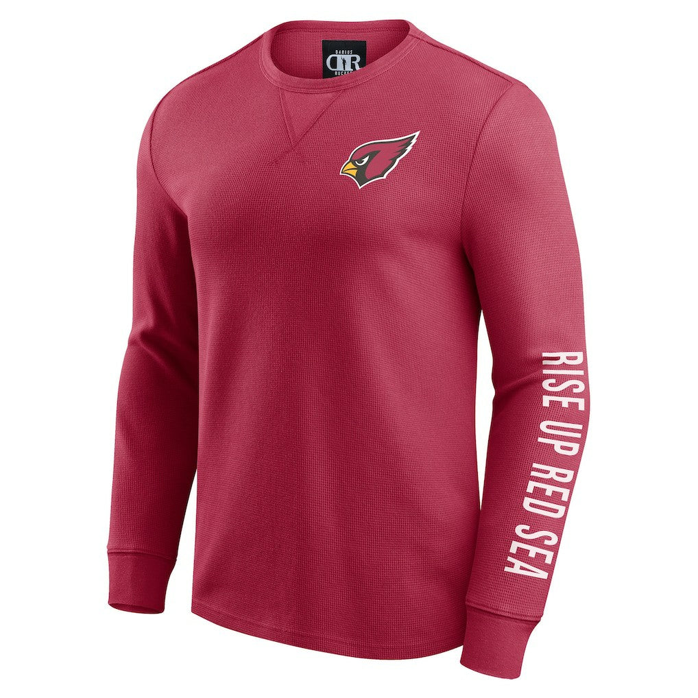 NFL Arizona Cardinals Darius Rucker Collection Washed Waffle-Knit Long Sleeve T-Shirt