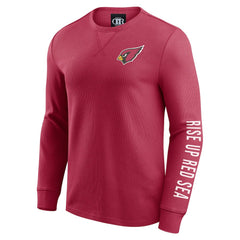 NFL Arizona Cardinals Darius Rucker Collection Washed Waffle-Knit Long Sleeve T-Shirt