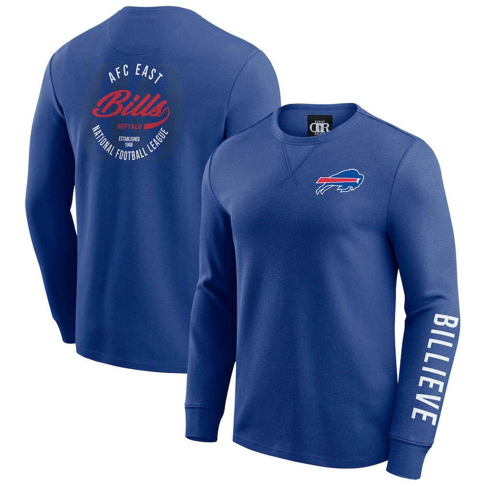 NFL Buffalo Bills Darius Rucker Collection Washed Waffle-Knit Long Sleeve T-Shirt