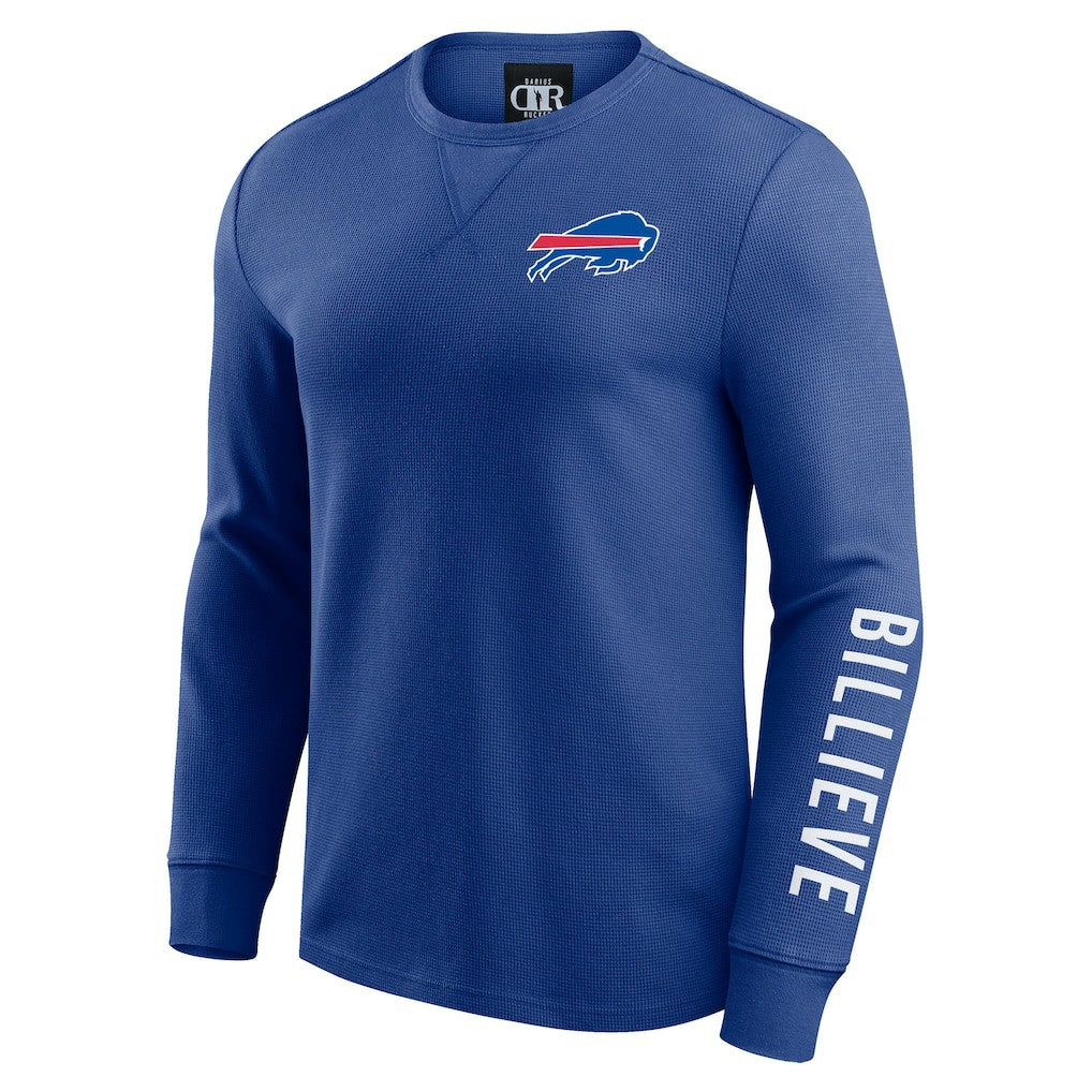 NFL Buffalo Bills Darius Rucker Collection Washed Waffle-Knit Long Sleeve T-Shirt
