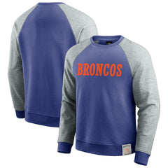 NFL Denver Broncos Darius Rucker Collection Throwback Color Block Raglan Pullover Sweatshirt
