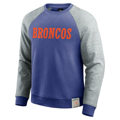 NFL Denver Broncos Darius Rucker Collection Throwback Color Block Raglan Pullover Sweatshirt