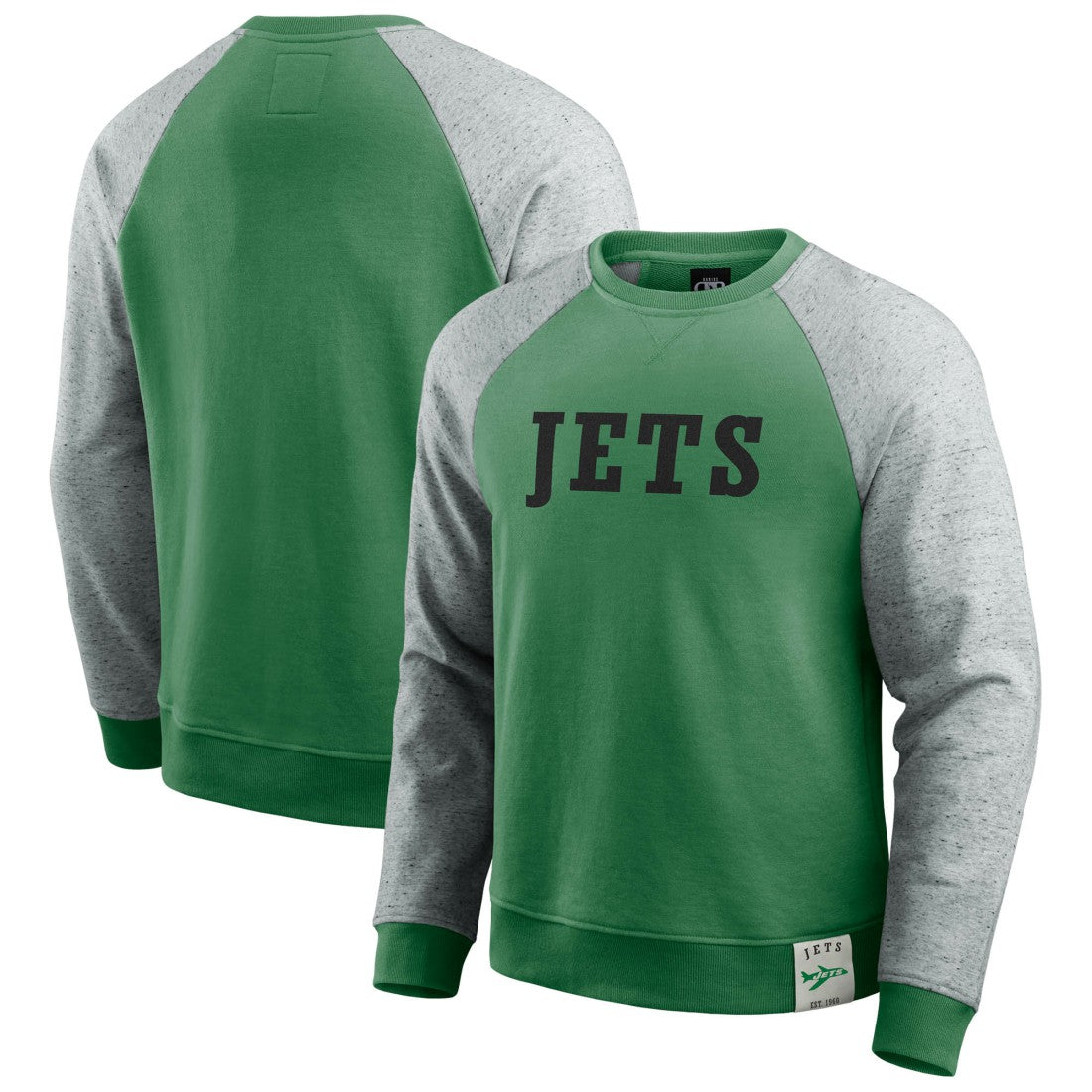 NFL New York Jets Darius Rucker Collection Throwback Color Block Raglan Pullover Sweatshirt