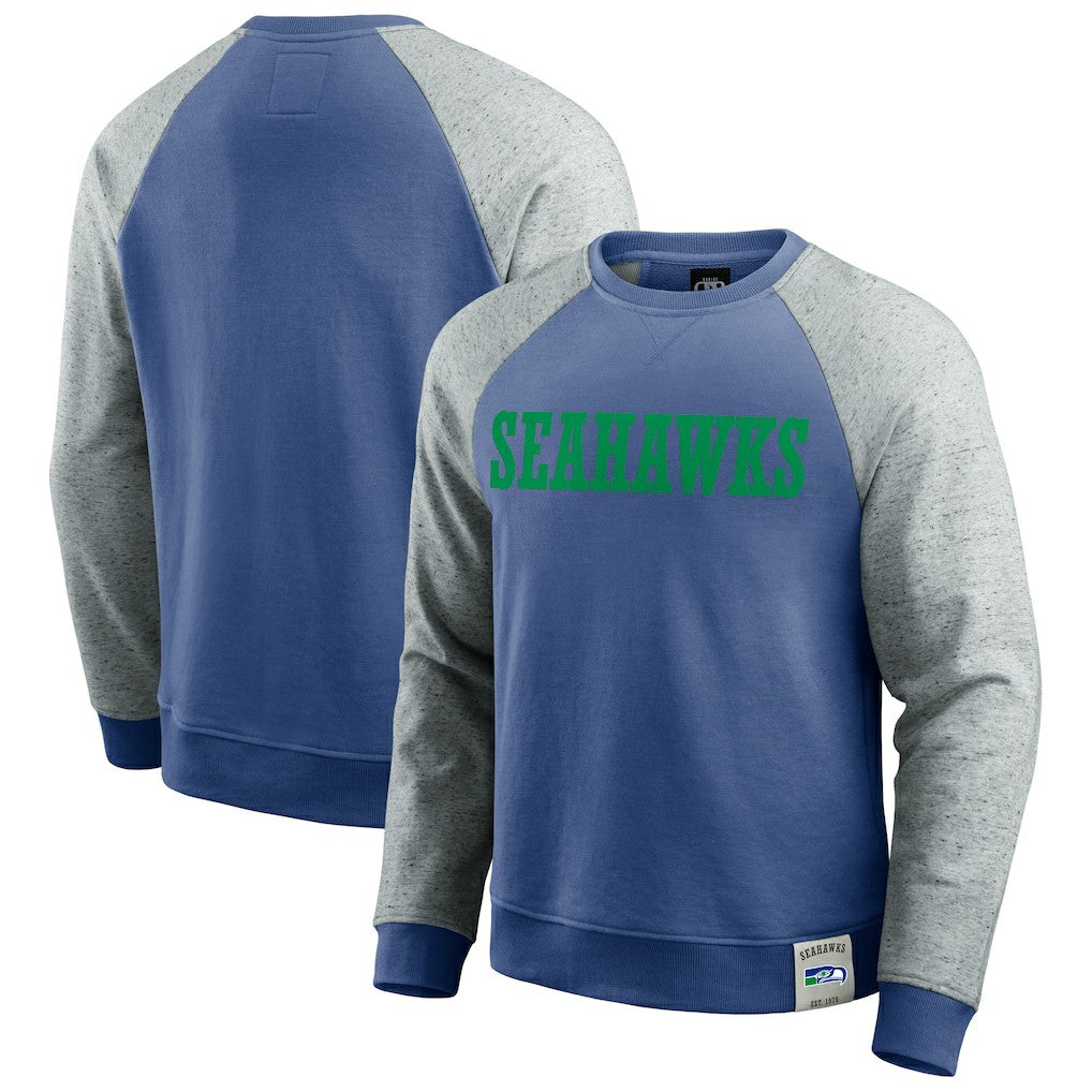 NFL Seattle Seahawks Darius Rucker Collection Throwback Color Block Raglan Pullover Sweatshirt