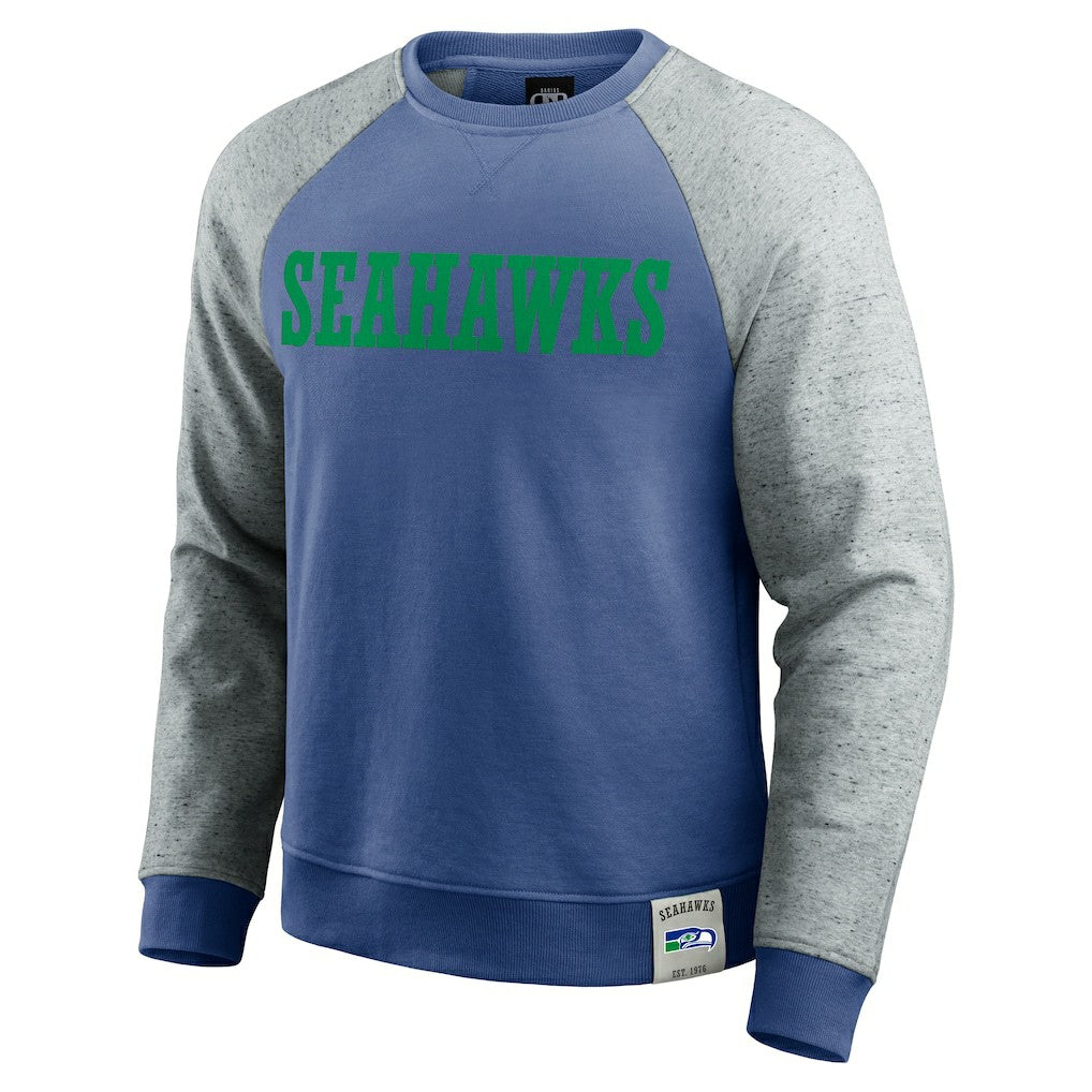 NFL Seattle Seahawks Darius Rucker Collection Throwback Color Block Raglan Pullover Sweatshirt