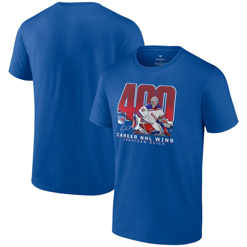 Jonathan Quick New York Rangers 400 Career Wins T-Shirt