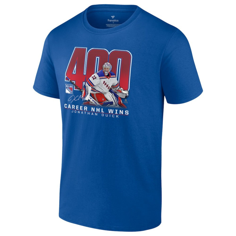 Jonathan Quick New York Rangers 400 Career Wins T-Shirt