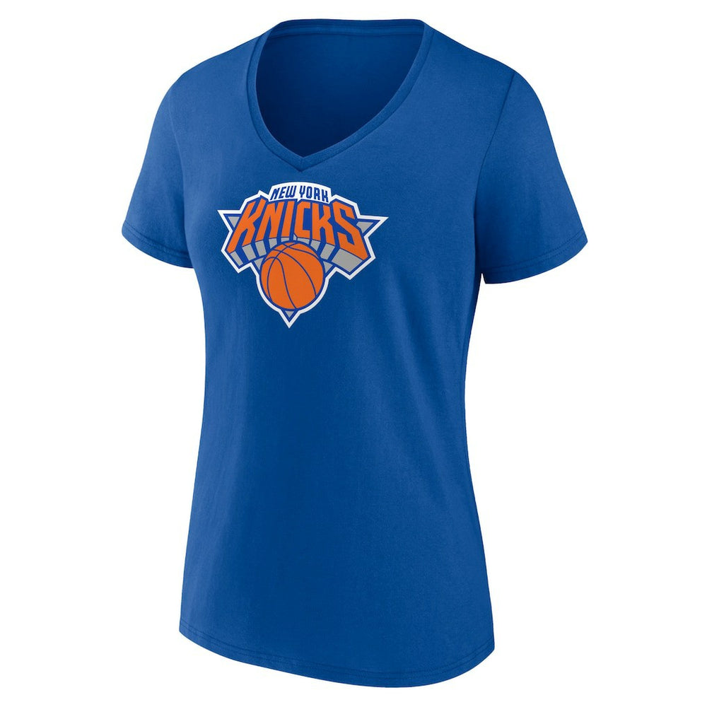 New York Knicks Women's Primary Logo V-Neck T-Shirt - Blue discount