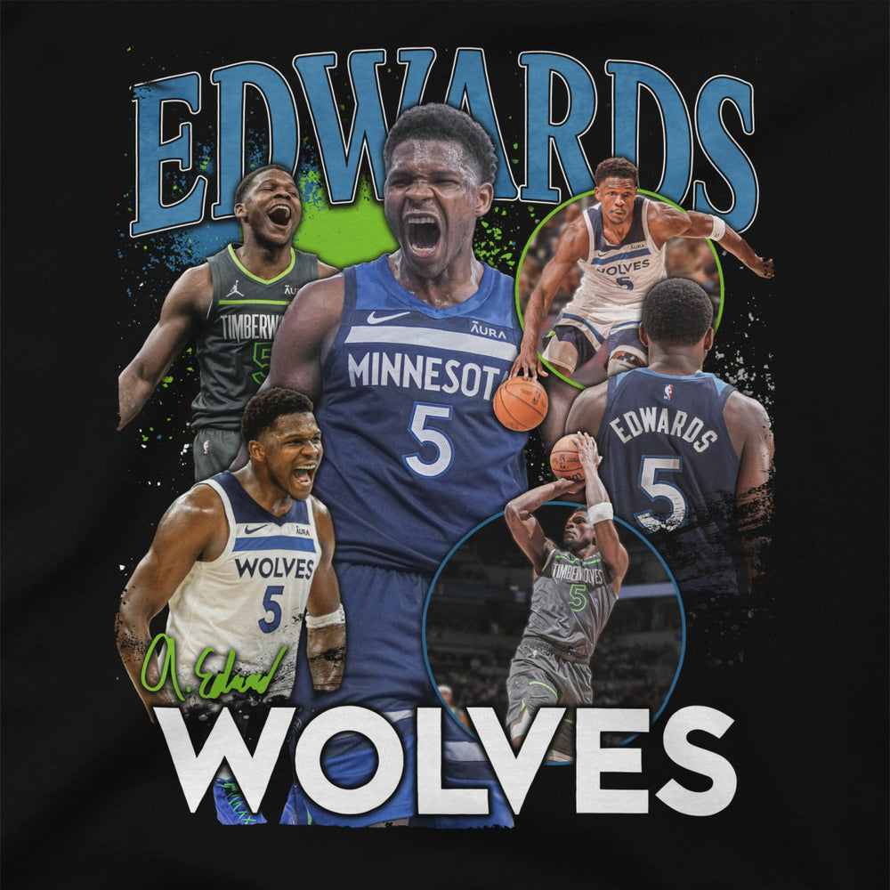 Anthony Edwards Minnesota Timberwolves Stadium Essentials Unisex Player Crossroads T-Shirt - Black for sale