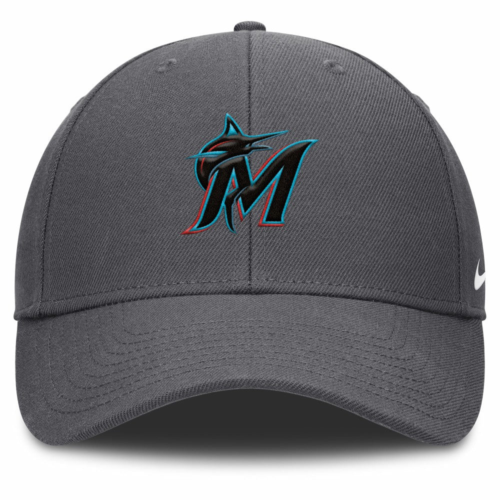 Miami Marlins Club Performance Adjustable Hat - Gray | Nike