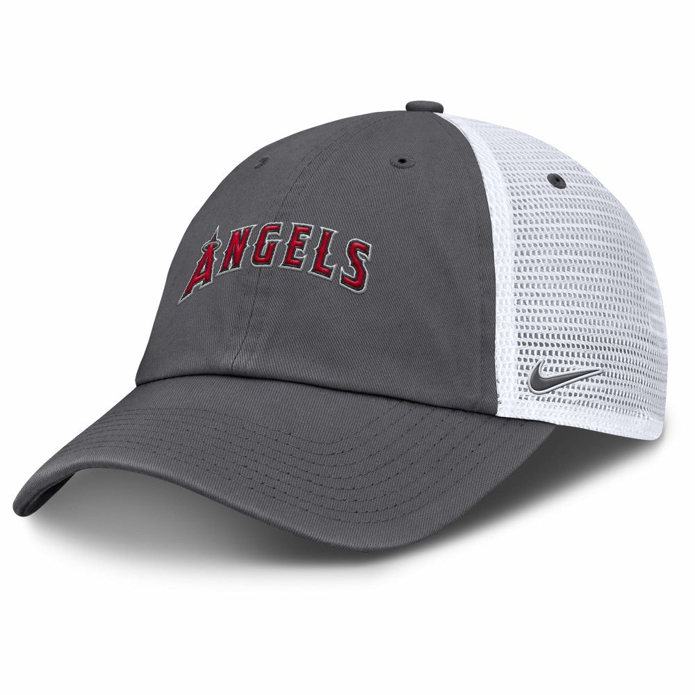 Los Angeles Angels Wordmark Club Adjustable Trucker Hat - Gray | Nike