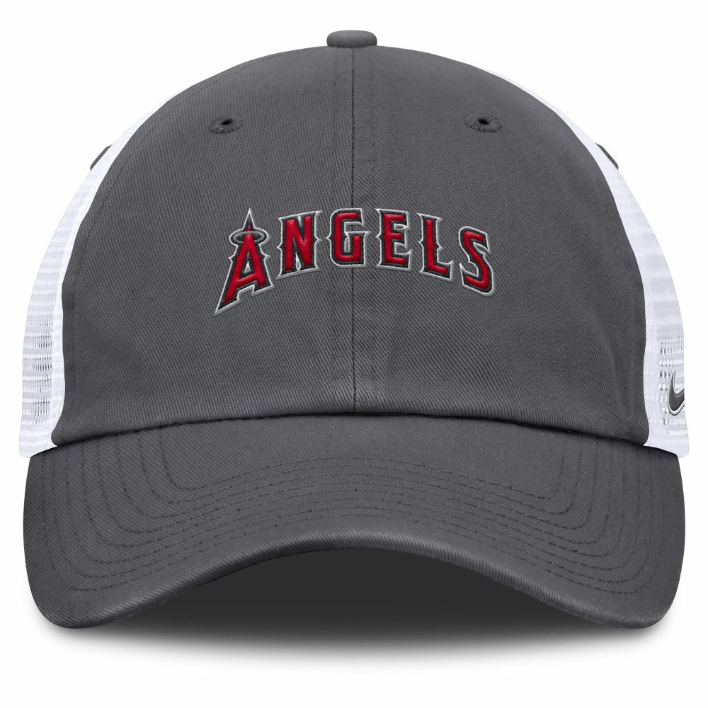 Los Angeles Angels Wordmark Club Adjustable Trucker Hat - Gray | Nike