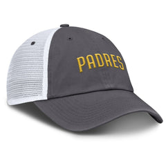 San Diego Padres Wordmark Club Adjustable Trucker Hat - Gray | Nike