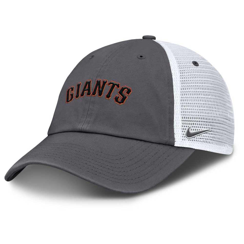 San Francisco Giants Wordmark Club Adjustable Trucker Hat - Gray | Nike