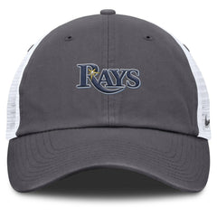 Tampa Bay Rays Wordmark Club Adjustable Trucker Hat - Gray | Nike