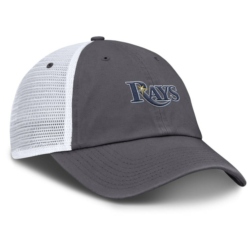 Tampa Bay Rays Wordmark Club Adjustable Trucker Hat - Gray | Nike