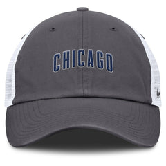 Chicago Cubs Wordmark Club Adjustable Trucker Hat - Gray | Nike