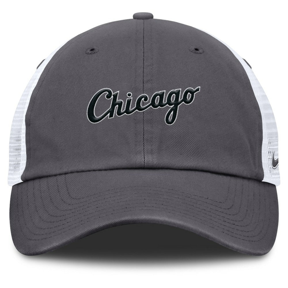 Chicago White Sox Wordmark Club Adjustable Trucker Hat - Gray | Nike