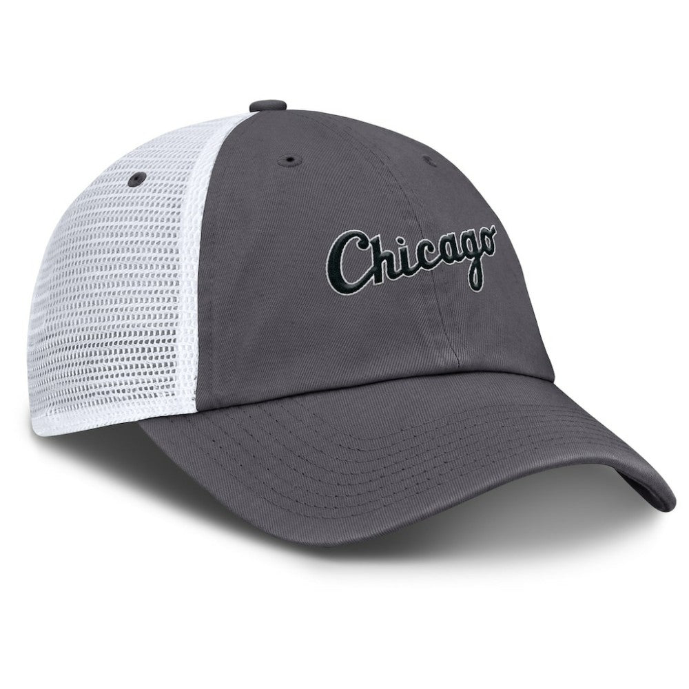 Chicago White Sox Wordmark Club Adjustable Trucker Hat - Gray | Nike