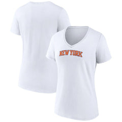 New York Knicks Women's Wordmark Home V-Neck T-Shirt - White online