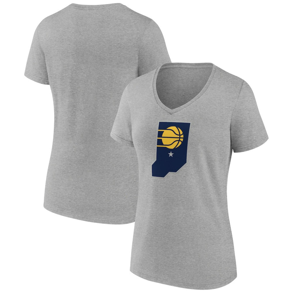 Indiana Pacers Women's Alternate Logo V-Neck T-Shirt - Gray cheap