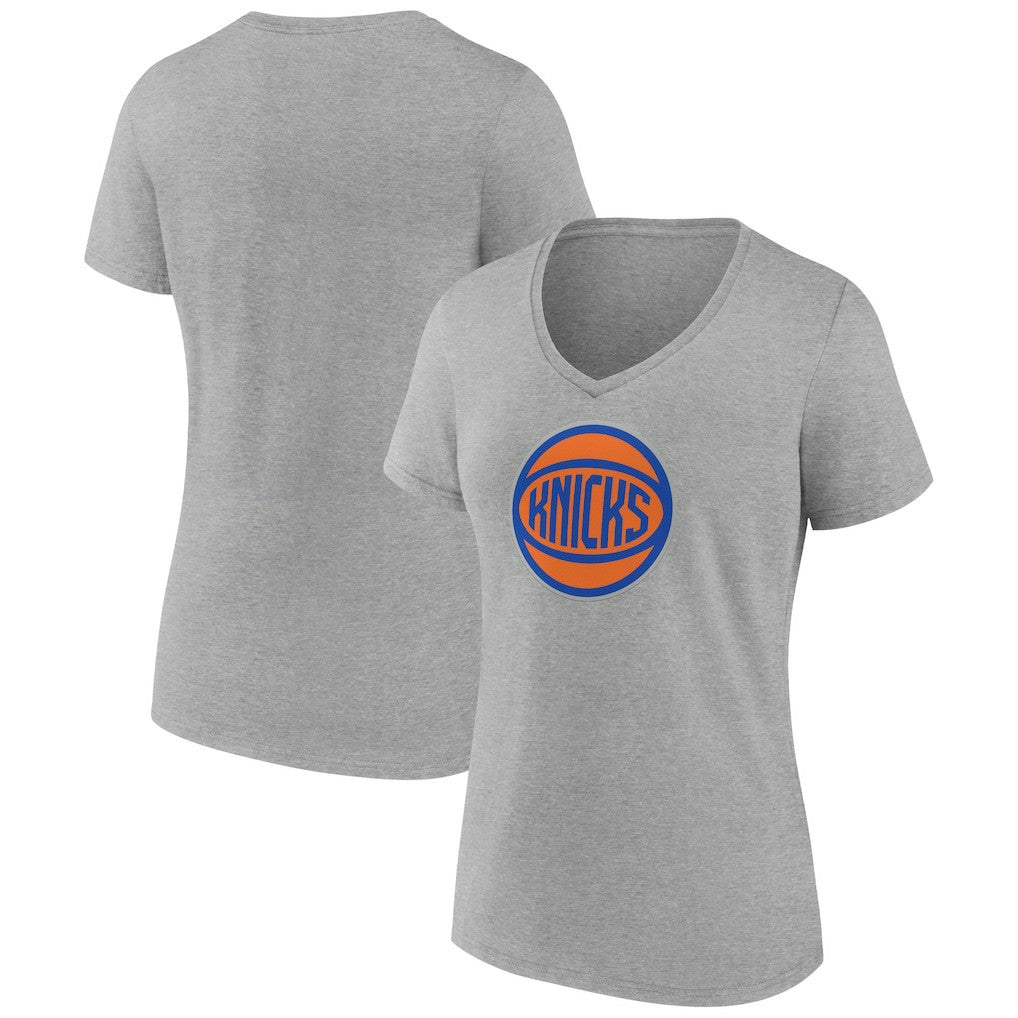 New York Knicks Women's Alternate Logo V-Neck T-Shirt - Gray discount