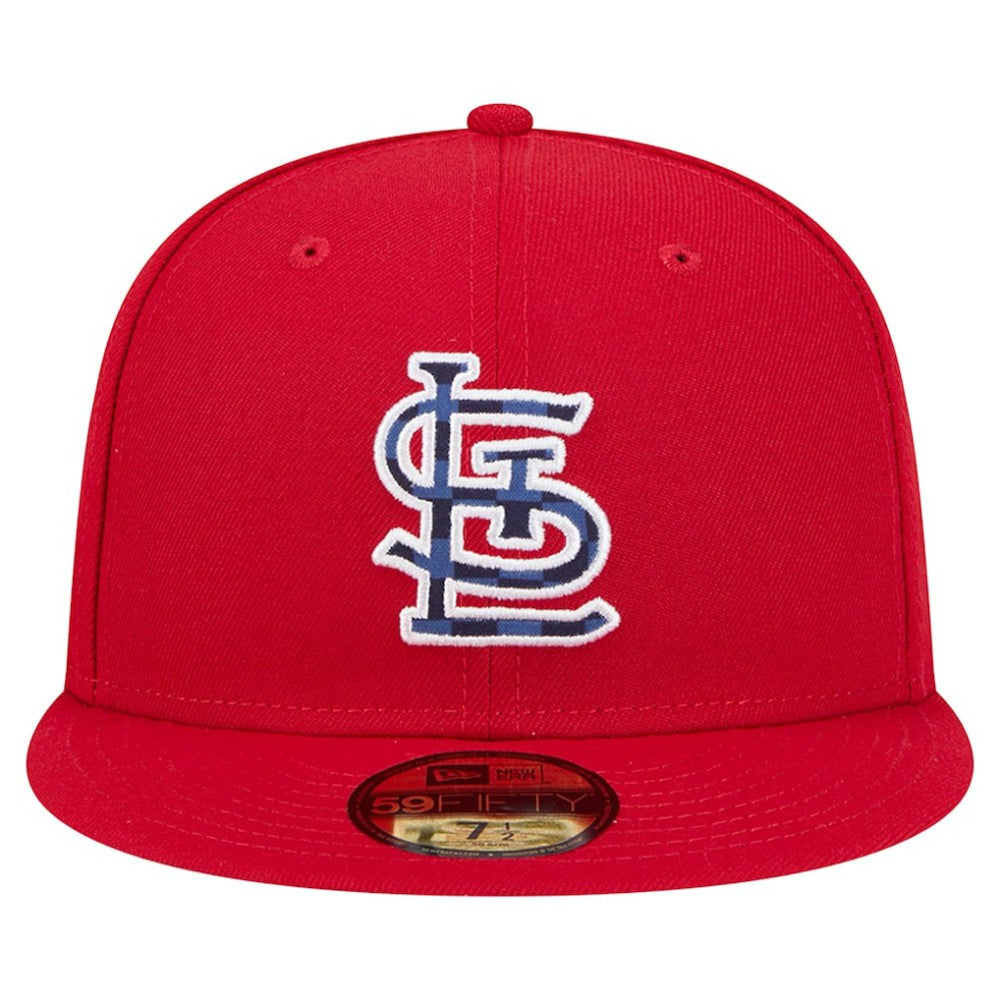 St. Louis Cardinals Checkered Undervisor 59FIFTY Fitted Hat - Red | New Era