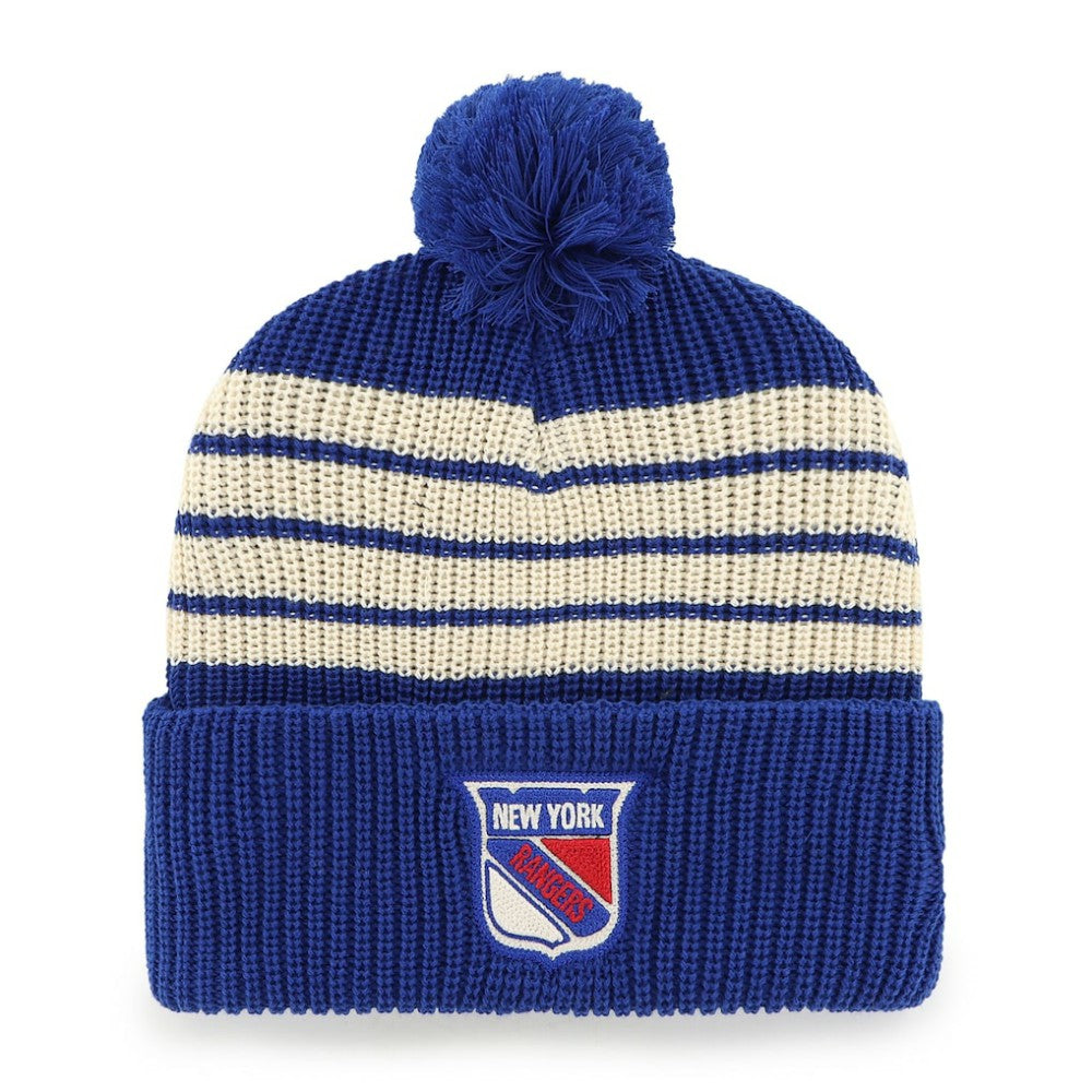 New York Rangers '47 Old Time Hockey Barn Cuffed Knit Hat with Pom