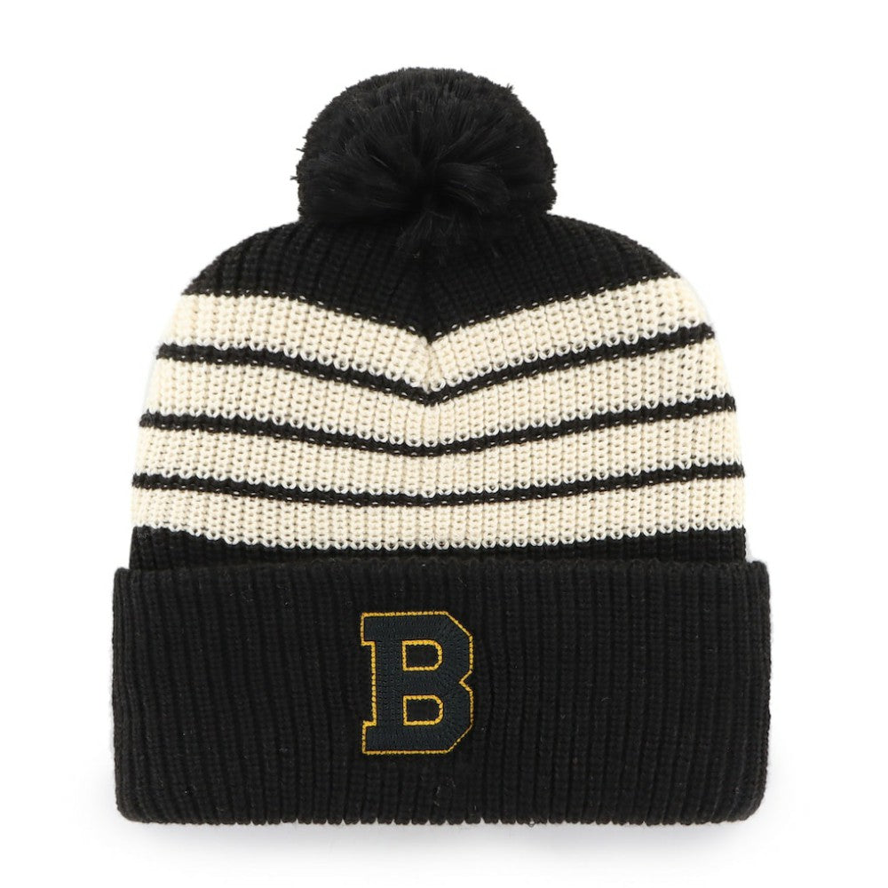 Boston Bruins '47 Old Time Hockey Barn Cuffed Knit Hat with Pom