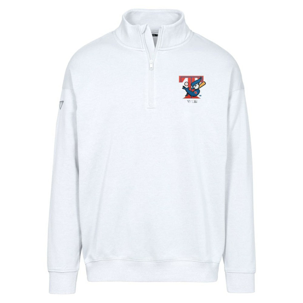Toronto Blue Jays Levelwear Murray Core Logo Quarter-Zip Pullover Top - White